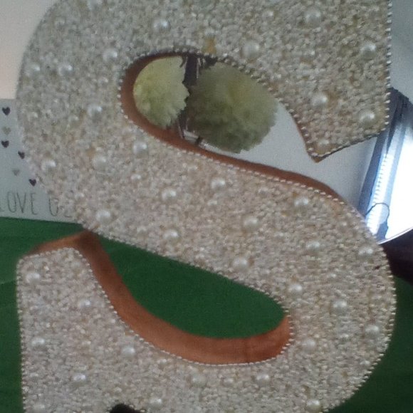 Pearl Covered Letter "S" - Picture 1 of 4